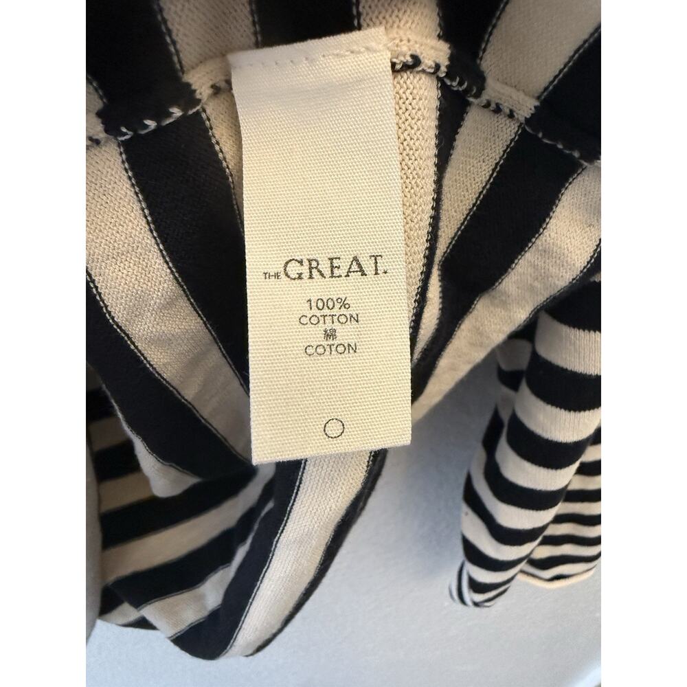 THE GREAT SAILOR SWEATER TOP BLACK CREAM STRIPE OVERSIZED SIZE 1/Small $225 - Picture 8 of 10